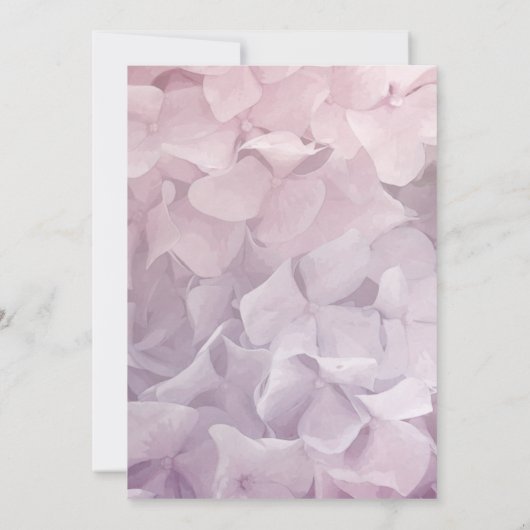 Blush Roze Paarse Hydrangea Zomertuin Bruiloft Kaart (Achterkant)