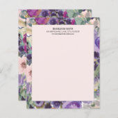 Blush Roze Paarse Waterverf Floral (Voorkant / Achterkant)