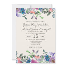 Blush Roze Paarse Waterverf Tuinbruiloft