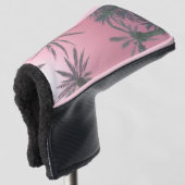 Blush roze palmbomen golfheadcover (3/4 voorkant)