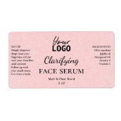 Blush roze papieren textuur Verduidelijking seruml Etiket (Voorkant)