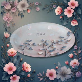 blush roze & pareltint botanische Branch bruiloft Gastenboek