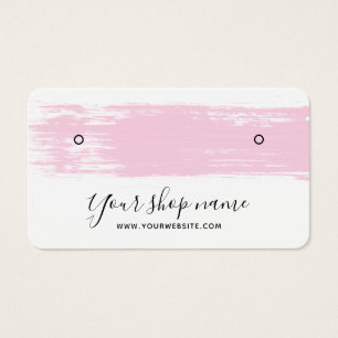 Blush roze penseelstreek stud oorbel display kaart