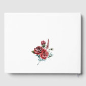 Blush roze perzik en koraal bloemenbruiloft gastenboek (Achterkant)