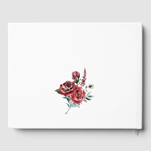 Blush roze perzik en koraal bloemenbruiloft gastenboek (Achterkant)