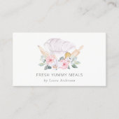 Blush Roze Pet Catering Floral Roller Whisk Visitekaartje (Voorkant)