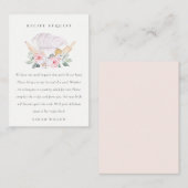 Blush roze Pet Floral Recipe Request Bride Informatiekaartje (Voorkant / Achterkant)