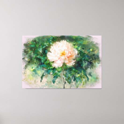 *~* Blush Roze Pioen TV2 Uitgerekte Canvas Print (Voorkant)