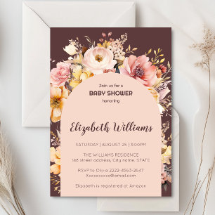 Blush roze pioenen meisje baby shower uitnodiging