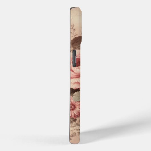 Blush Roze Pioenen met Vlinder Custom Case-Mate iPhone Case (Achterkant / Rechts)