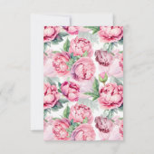 Blush Roze Pioenen QR CODE Bruiloft RSVP Kaartje (Achterkant)