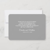 Blush roze pioenrozen grijs bruiloft dank u kaart (Achterkant)