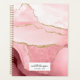 Blush Roze plaat & Roos Gold Border Waterverf Planner
