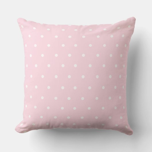 Blush Roze Polka Dot Patroon Kwekerij Kussen (Voorkant)