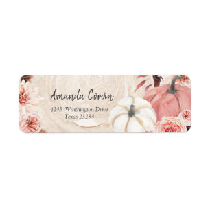 Blush Roze pomkin Return Address Label