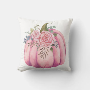 Blush roze pompoen en Rozen Girly Herfst Decor Kussen