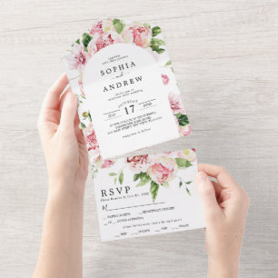 Blush roze pony's die in één keer met elkaar wedde all in one uitnodiging