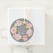 Blush roze pony's Grijze bruiloft Bedankt Bedankjes Labels (In situ)