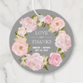 Blush roze pony's Grijze bruiloft Bedankt Bedankjes Labels (Voorkant)