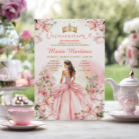Blush Roze Prinses Jurk Bloemen Goud Mis Quince