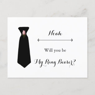 Blush Roze puistjes Ring Bearer Request Kaart