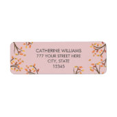 Blush roze retouradres Autum Herfst Branch Etiket (Voorkant)