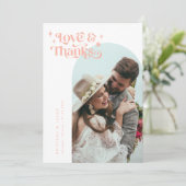 Blush roze retro Love & Bedankt White Arch Wedding (Staand voorkant)