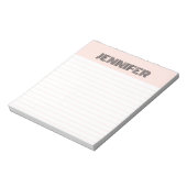 Blush roze retro met aangepaste lijnen notitieblok (Gedraaid)