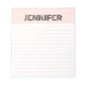 Blush roze retro met aangepaste lijnen notitieblok (Voorkant)