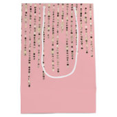 Blush roze Rhinestone Bling Birthday Medium Cadeauzakje (Achterkant)