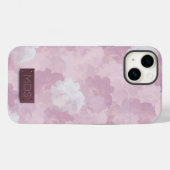 Blush Roze Romantische Waterverf Floral Monogram Case-Mate iPhone Case (Achterkant (horizontaal))
