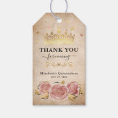 Blush roze roodbruinkroon bedankt voor je plezier cadeaulabel (Voorkant)