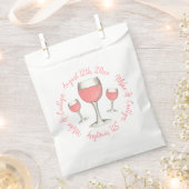 Blush Roze Roos All Day Rosé Wijn Bruiloftsfeest Bedankzakje (Geknipt)