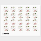 Blush Roze Roos Floral White Hartelijk dank Ronde Sticker (Vel)