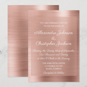 Blush roze - Roos Gold Elegant Wedding Invitation Kaart
