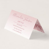 Blush roze - Roos Gold Glitter en Sparkle Visitekaartjes (Achterkant)