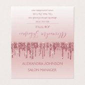 Blush roze - Roos Gold Glitter en Sparkle Visitekaartjes (Buitenkant ongevouwen)