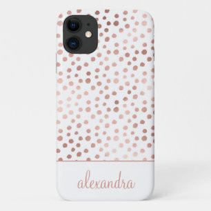Blush roze - Roos Gold Polka Pantpatroonmonogram iPhone 11 Hoesje