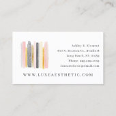 Blush Roze & Roos Gold Waterverf Sparkle Paint Visitekaartje (Achterkant)