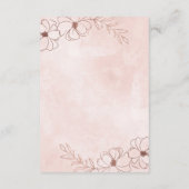 Blush Roze & Roos Goudfolie Bruiloft Informatie Informatiekaartje (Achterkant)