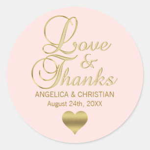 Blush roze Roos weddenschap en Bedankt Ronde Sticker