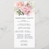 Blush Roze Rose Bloemen DIY Bruiloft Programma (Achterkant)