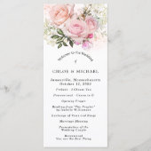 Blush Roze Rose Bloemen DIY Bruiloft Programma (Voorkant)