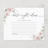 Blush Roze Rose Datum Nacht Ideeën Kaart (Voorkant)