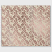 Blush Roze Rose Gold Floral Powder Ivory Linen Cadeaupapier (Vlak)