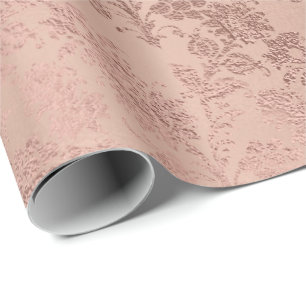 Blush Roze Rose Gold Floral Powder Royal Delicate Cadeaupapier