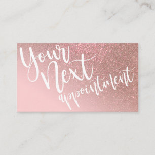 Blush Roze Rose Gold Glitter Gradient Typografie Afsprakenkaartje