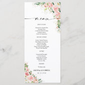 Blush Roze Rose Goud Baby shower Menu (Voorkant)