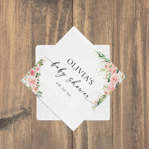 Blush Roze Rose Goud Baby shower Papier Servet