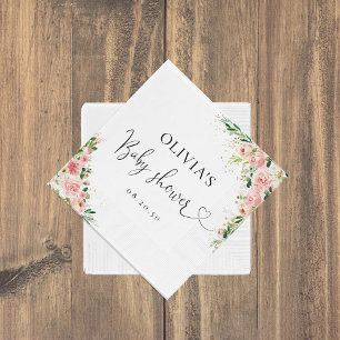 Blush Roze Rose Goud Baby shower Papier Servet